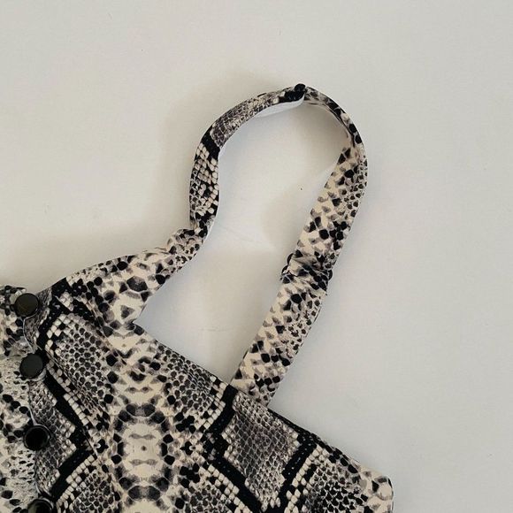 NWT Aqua Swim Python Snake Print Halter Crop Bikini Swimsuit Set Medium - Picture 11 of 15